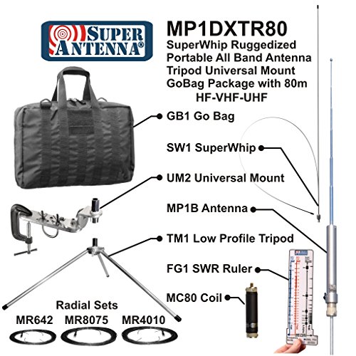 Super-Antenna-MP1DXTR80-HF-SuperWhip-Tripod-All-Band-80m-MP1-Antenna-with-Clamp-Mount-and-Go-Bag-ham-Radio-Amateur-0-0